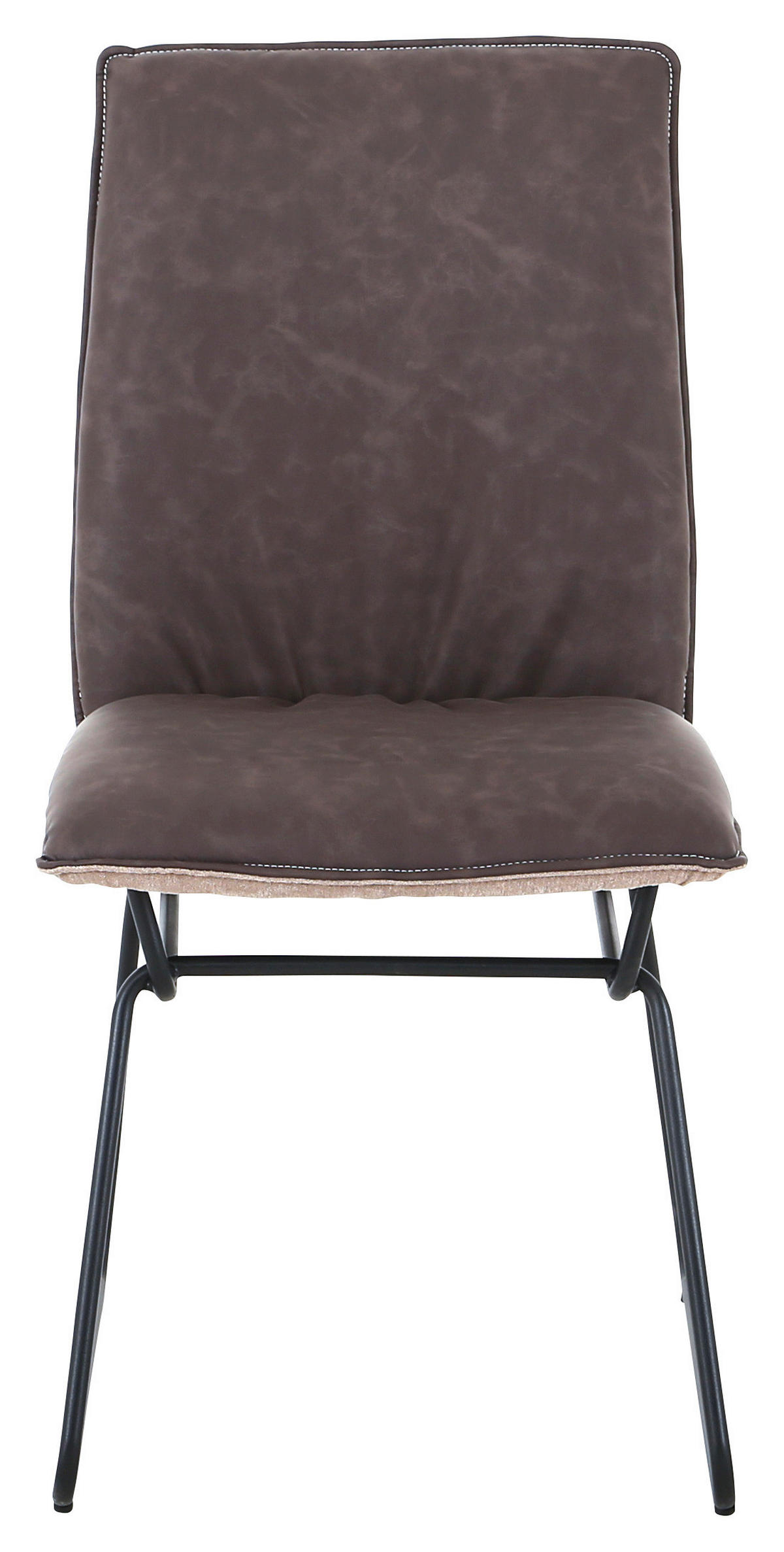 STOLICA - boja hroma/braon, Dizajnerski, metal/tekstil (47/89/64cm) - Carryhome