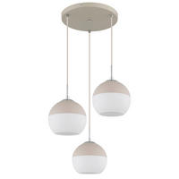 HÄNGELEUCHTE 42,5/120 cm    - Sandfarben/Weiss, Design, Glas/Textil (42,5/120cm) - Globo
