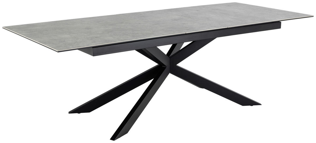 ESSTISCH in Metall, Glas, Keramik 240/100/76 cm  - Schwarz/Grau, Design, Glas/Keramik (240/100/76cm) - MID.YOU