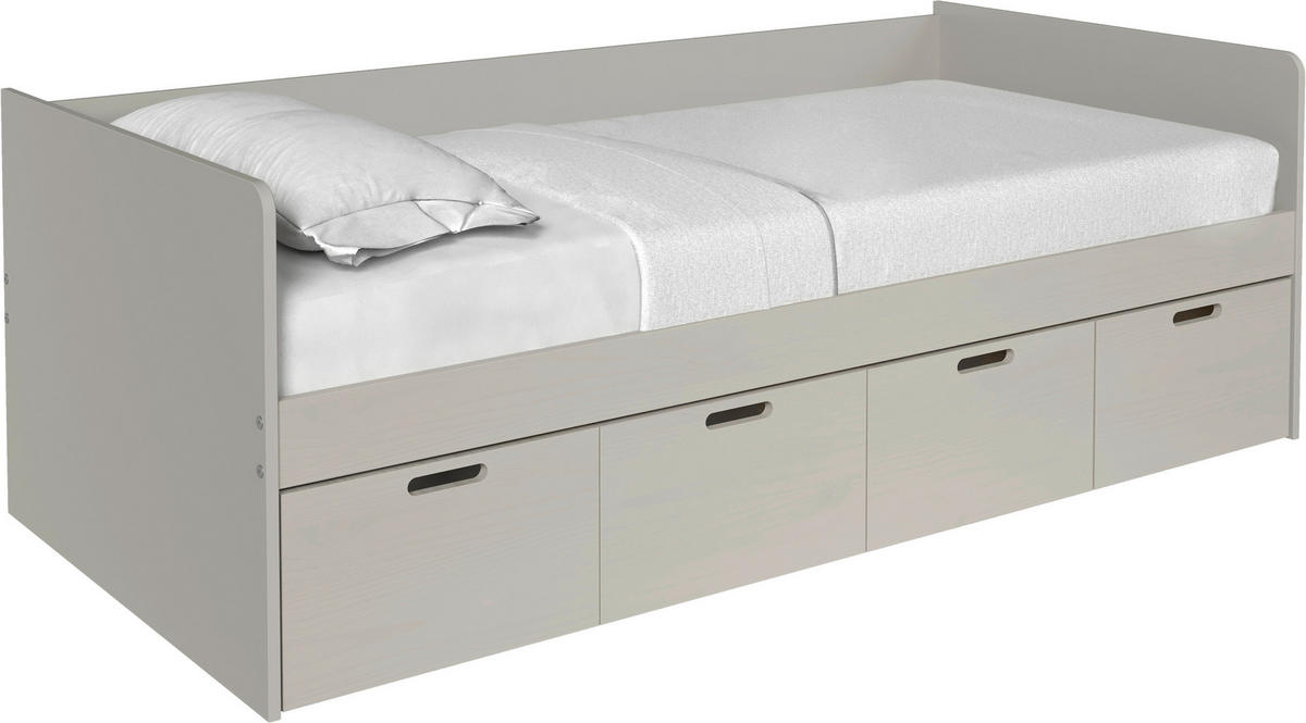 STAURAUMBETT 90/200 cm  in Taupe  - Taupe/Naturfarben, MODERN, Holz/Holzwerkstoff (90/200cm) - MID.YOU