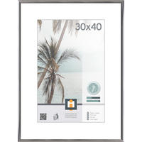 RÁM NA OBRAZY, 1 foto 30 cm x 40 cm - strieborná, Basics, plast/sklo (41/31cm)