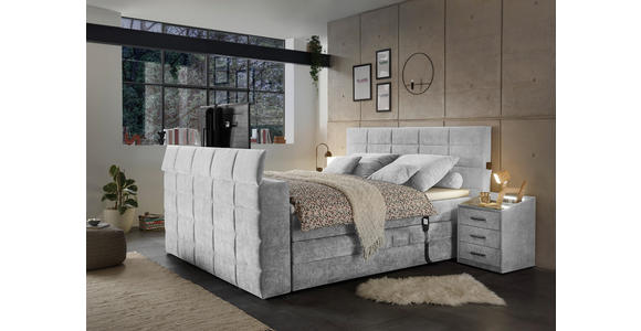 BOXSPRINGBETT 180/200 cm in Silberfarben - Silberfarben, KONVENTIONELL, Textil (180/200cm) - Carryhome