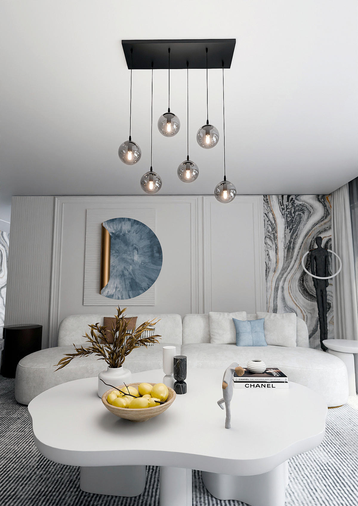 HÄNGELEUCHTE  70/22/120 cm    - Schwarz, KONVENTIONELL, Glas/Metall (70/22/120cm)