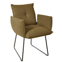 ARMLEHNSTUHL  in Stahl Struktur  - Schwarz/Braun, Design, Textil/Metall (65/90/70cm) - Dieter Knoll