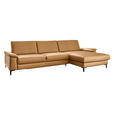 ECKSOFA Latina Plus Currygelb Echtleder  inkl.  - Currygelb/Schwarz, Design, Leder/Metall (334/175cm) - Dieter Knoll