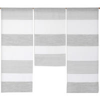 KURZGARDINE 3ER SET   90/80 cm   - Weiß/Grau, Design, Textil (90/80cm)