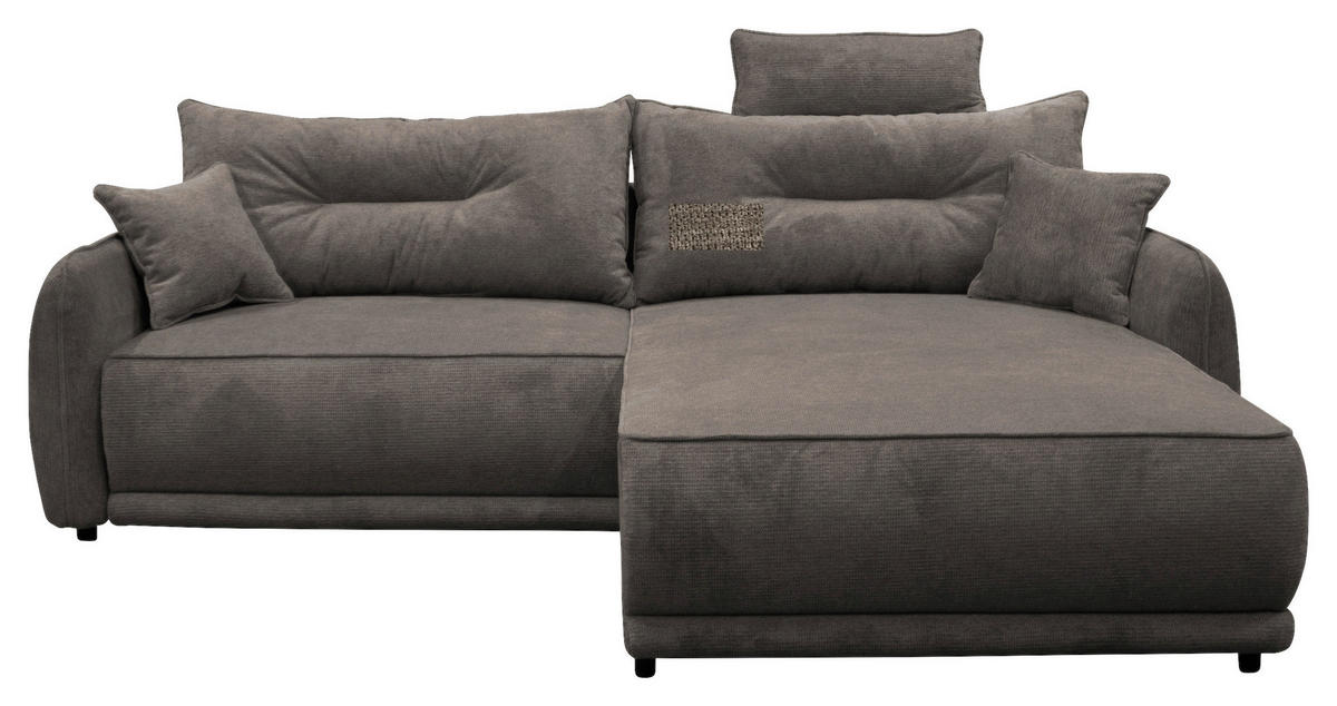 ECKSOFA  FRESH Dunkelgrau Struktur  - Dunkelgrau/Beige, Design, Kunststoff/Textil (264/195cm) - MID.YOU
