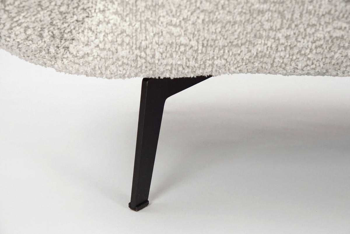 ECKSOFA 318/217 cm  in Bouclé Elfenbein Zierkissen, Rückenkissen, Rücken echt  318/217 cm  - Elfenbein/Schwarz, MODERN, Textil/Metall (318/217cm) - Carryhome