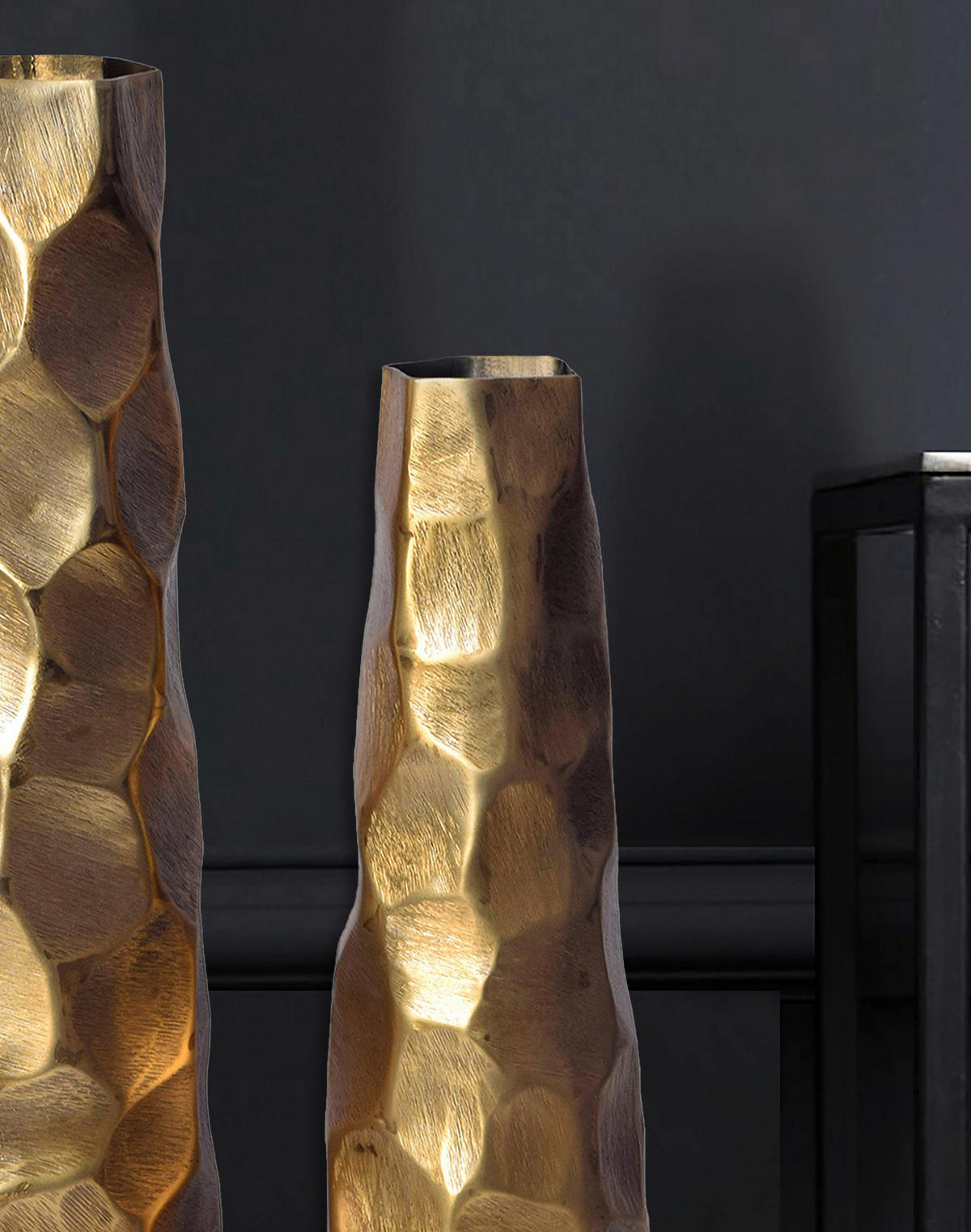 DEKOVASE  - Goldfarben, Design, Metall (15/48,5/15cm) - Livetastic
