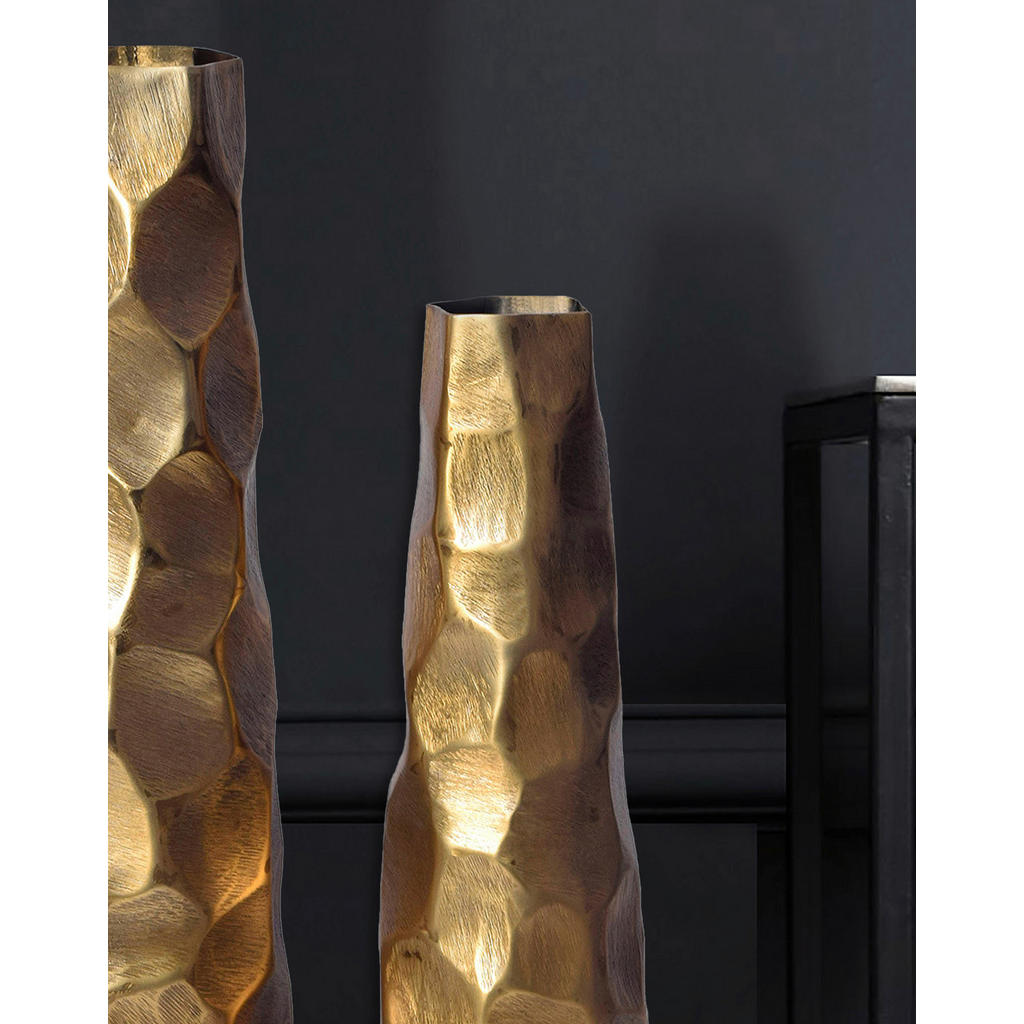Thumbnail - Livetastic Dekovase, Gold, Metall, rund, 15x48.5x15 cm, stehend, zum Stellen, handgemacht, auch für frische Blumen geeig...