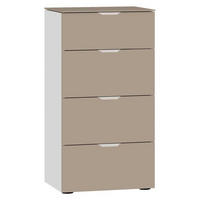 KOMMODE  in 45/87/43 cm  - Hellbraun/Edelstahlfarben, Design, Glas/Holzwerkstoff (45/87/43cm) - Jutzler