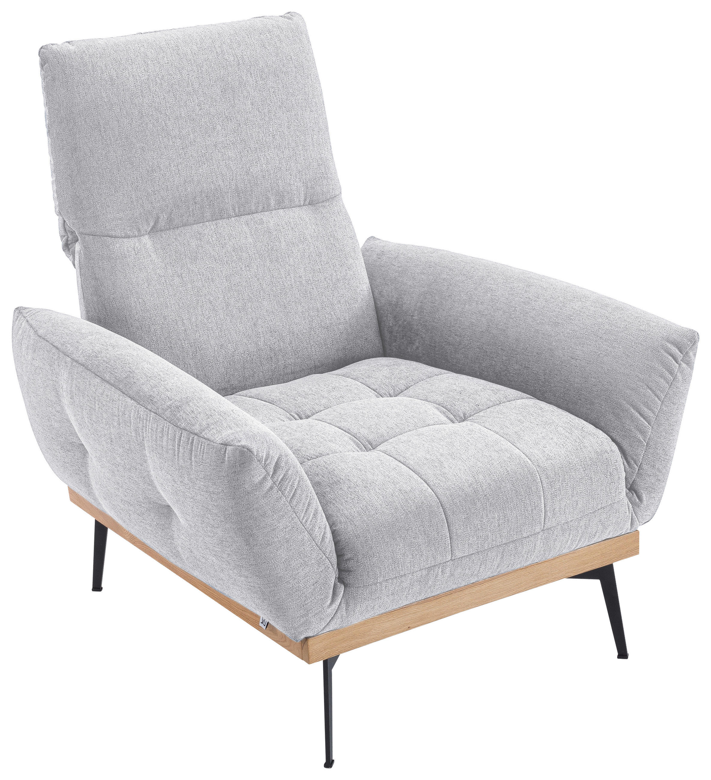 SESSEL in Flachgewebe Creme, Eichefarben  - Eichefarben/Creme, Design, Holz/Textil (92/87/95cm) - Stylife