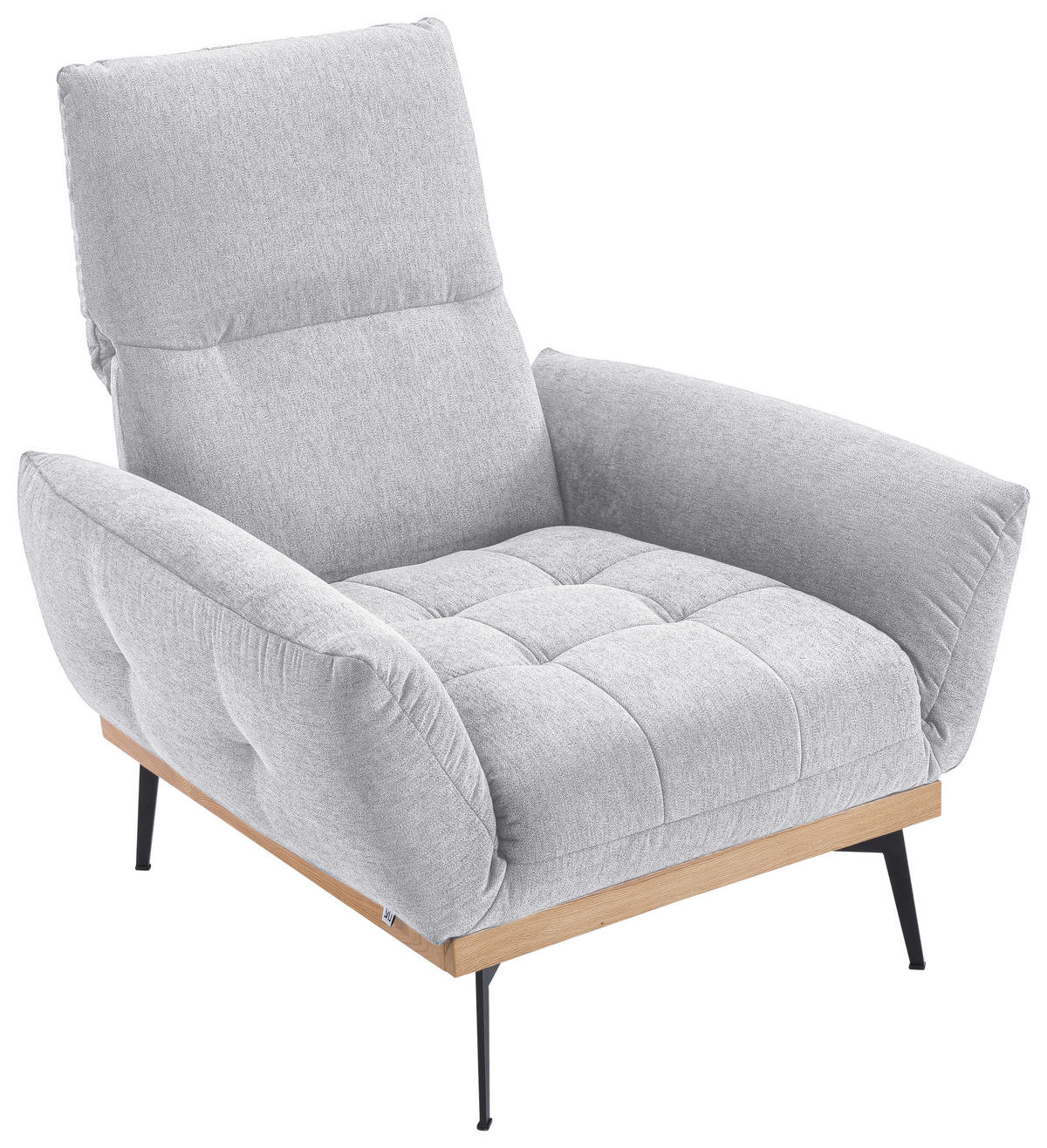 SESSEL in Flachgewebe Creme, Eichefarben  - Eichefarben/Creme, Design, Holz/Textil (92/87/95cm) - Stylife