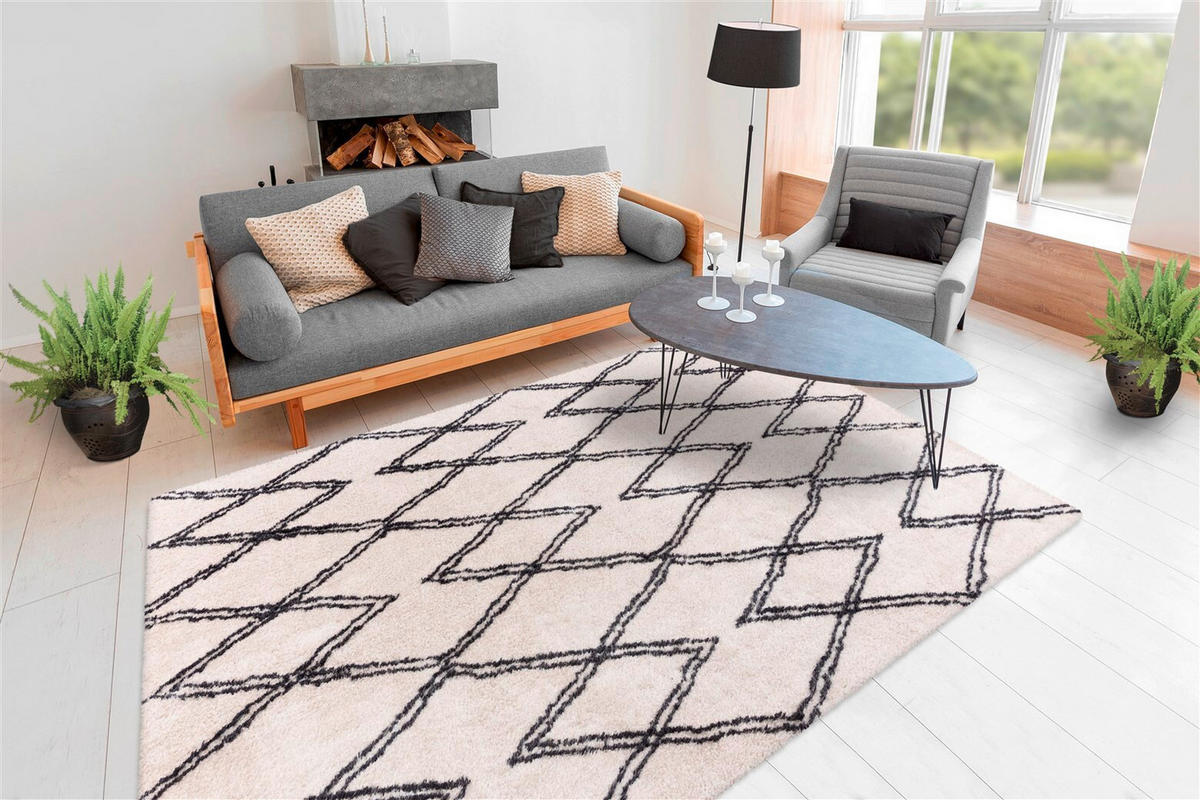 HOCHFLORTEPPICH 160/230 cm Orlando 325 Elfenbein Creme  - Creme, KONVENTIONELL, Textil (160/230cm)