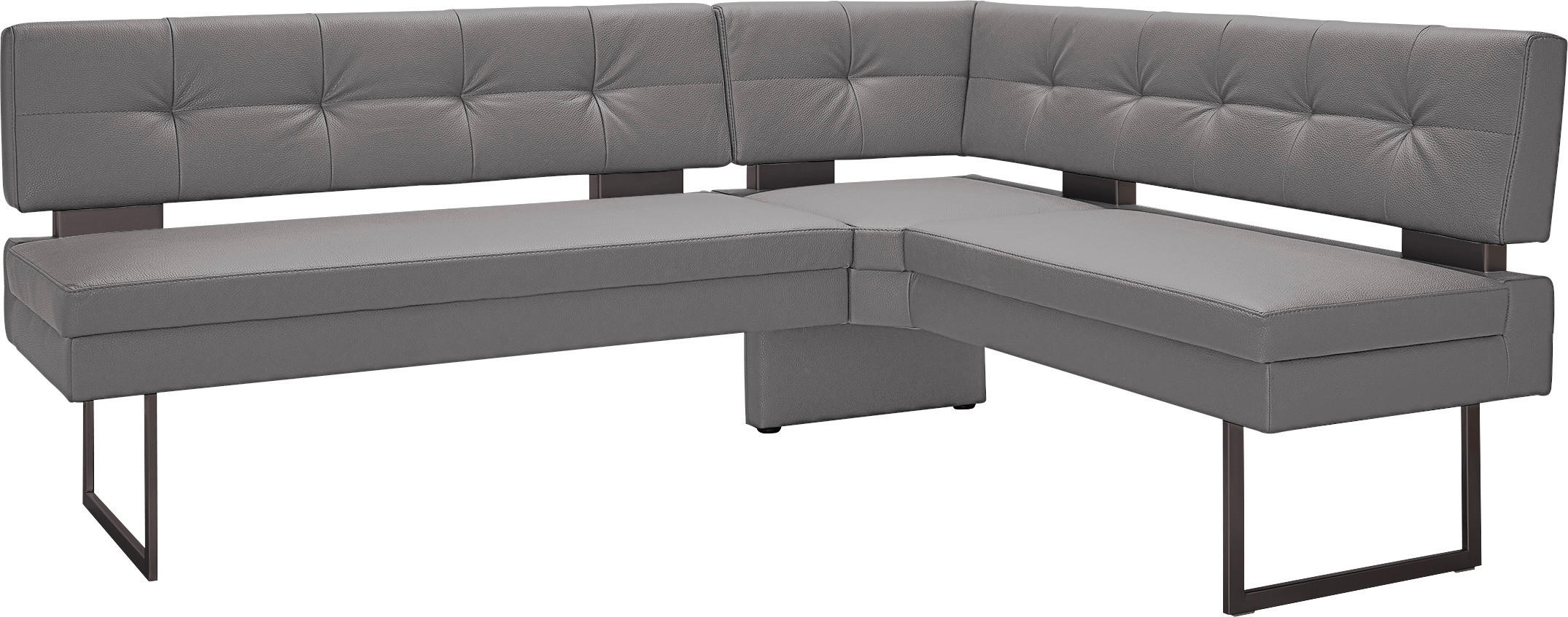 ECKBANK in Metall, Textil Grau  - Schwarz/Grau, Design, Textil/Metall (200/158cm) - Dieter Knoll