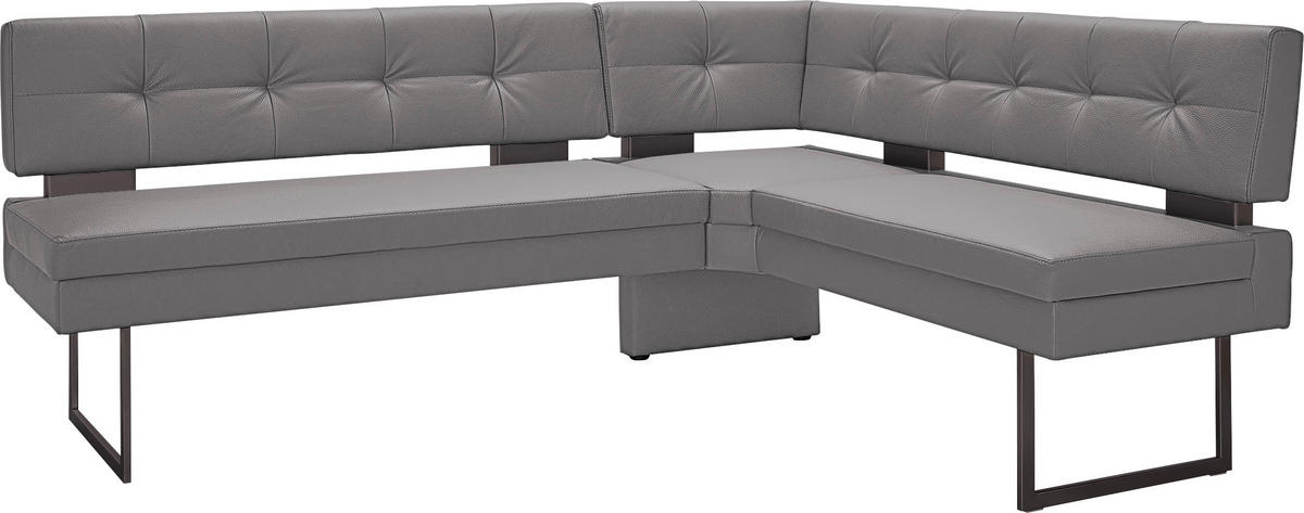 ECKBANK 200/158 cm Mikrofaser Grau   - Schwarz/Grau, Design, Textil/Metall (200/158cm) - Dieter Knoll