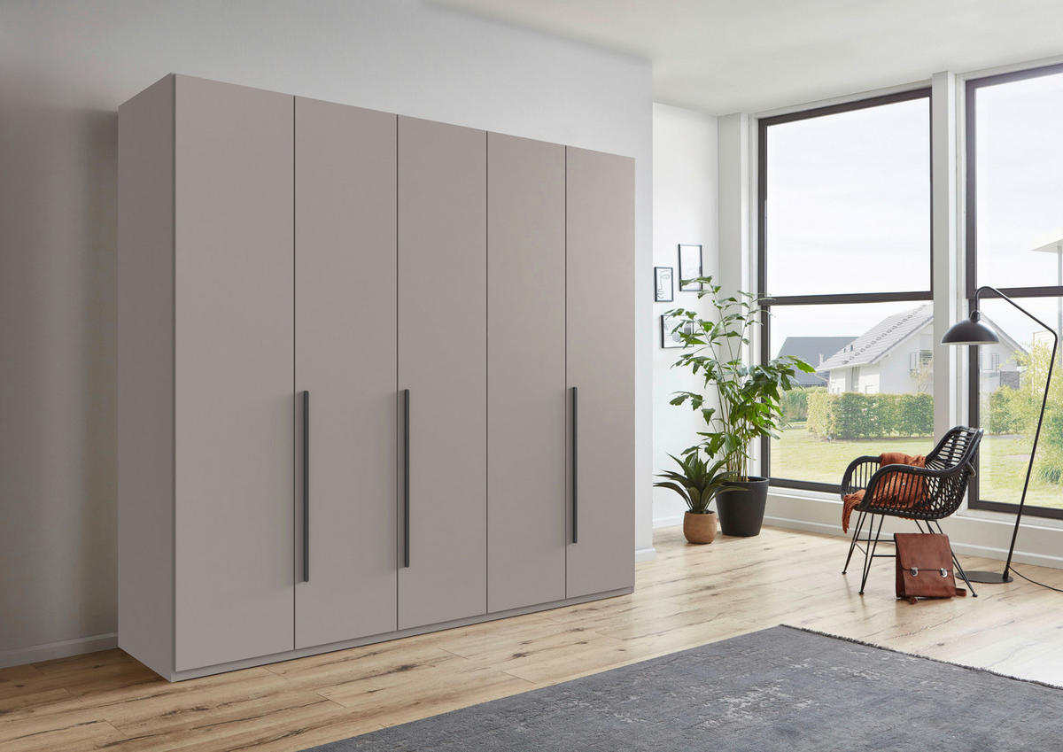 DREHTÜRENSCHRANK  in Graphitfarben, Kaschmir  - Kaschmir/Graphitfarben, MODERN, Holzwerkstoff/Kunststoff (225/208/58cm) - Chameo