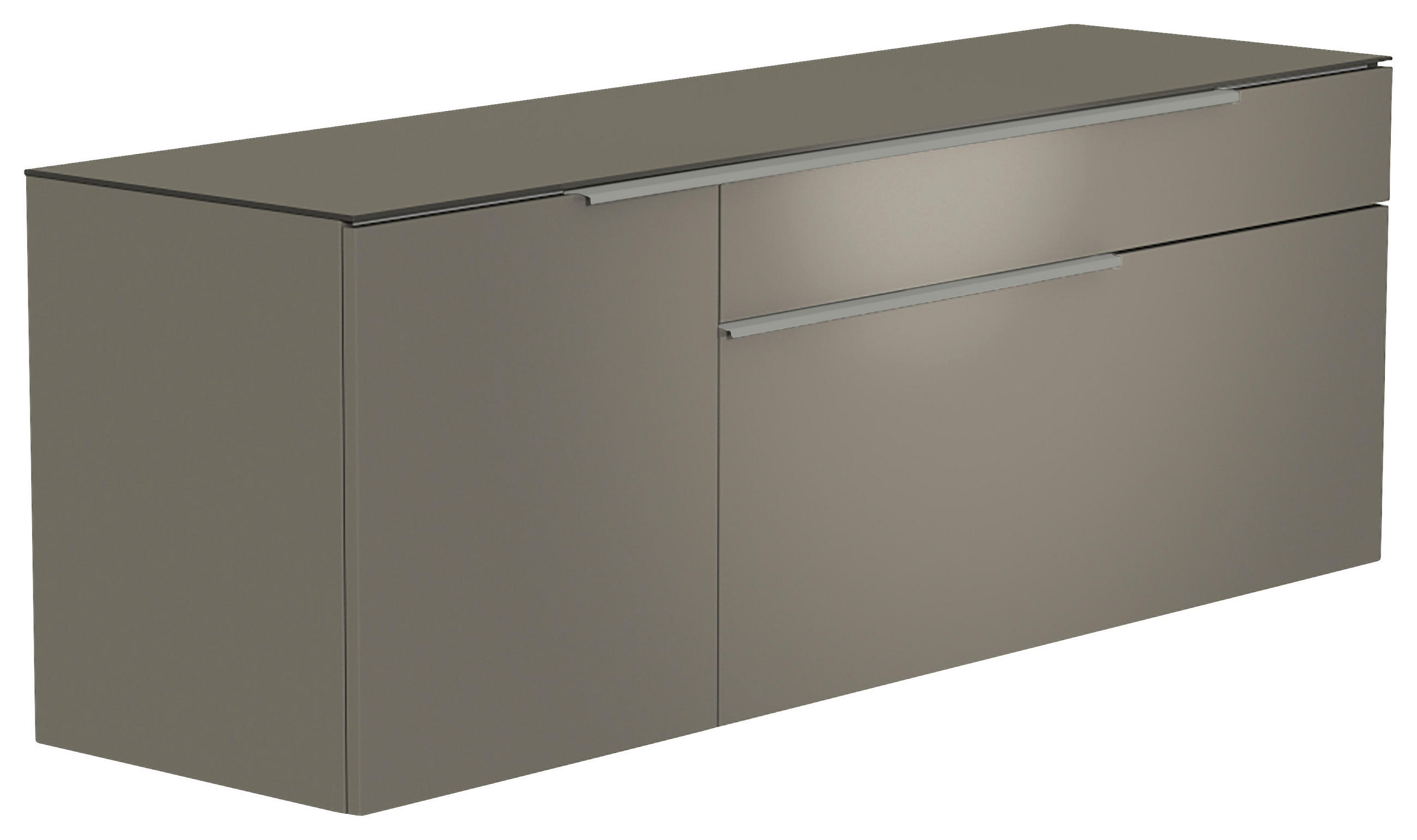 LOWBOARD  in 160/65/45 cm  - Alufarben/Grau, Design, Glas/Holzwerkstoff (160/65/45cm) - Moderano