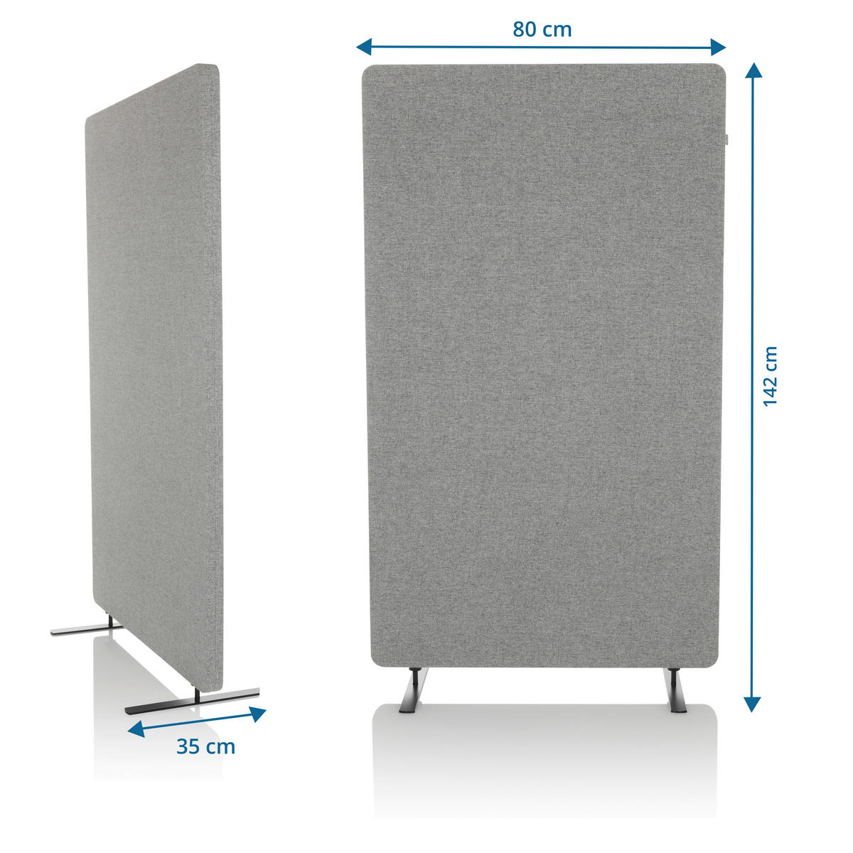 TRENNWAND Textil, Metall, Kunststoff Hellgrau  - Hellgrau, Basics, Kunststoff/Textil (80/142/35cm) - MID.YOU