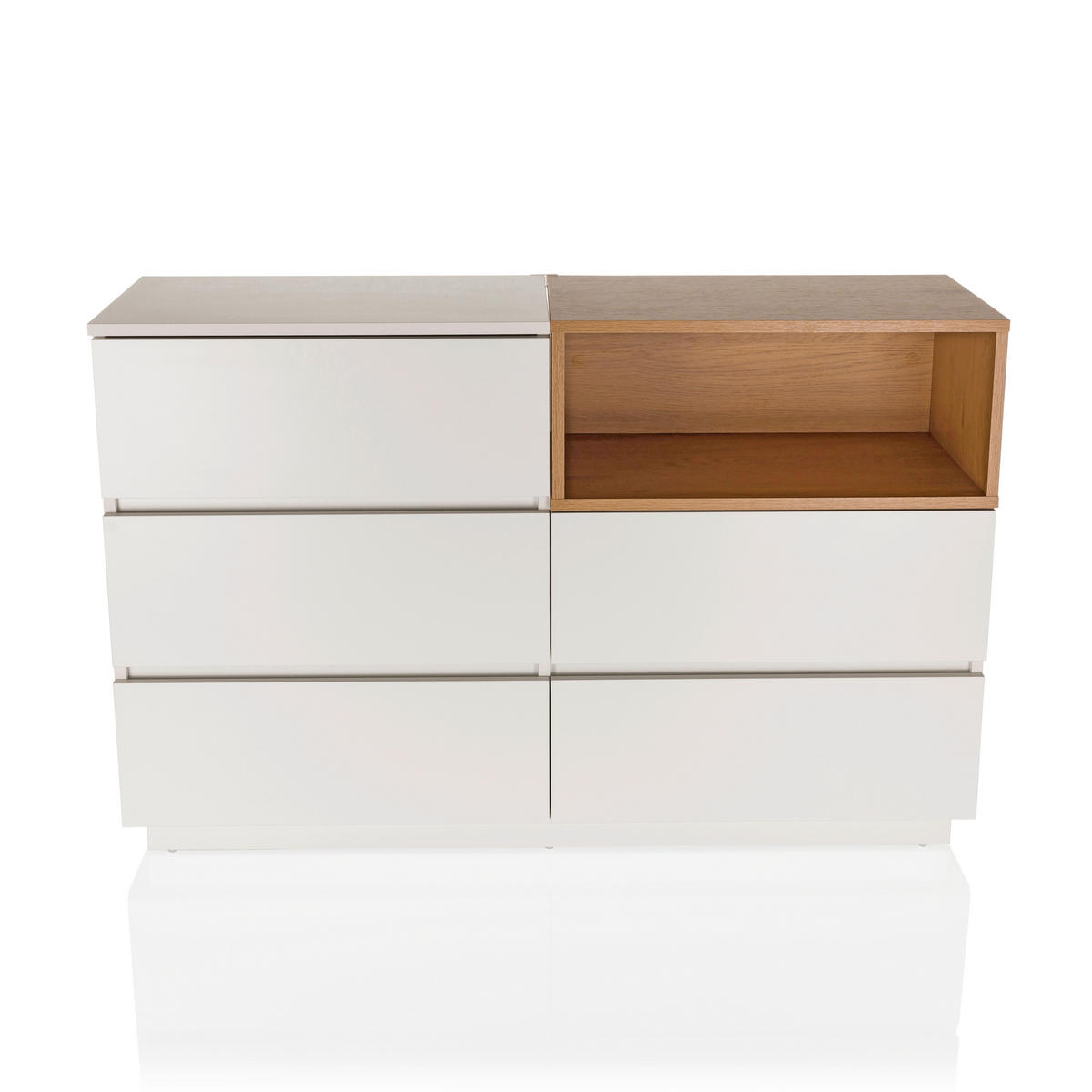 SIDEBOARD  in 120/76/40 cm  - Eichefarben/Weiß, MODERN, Holzwerkstoff (120/76/40cm) - MID.YOU