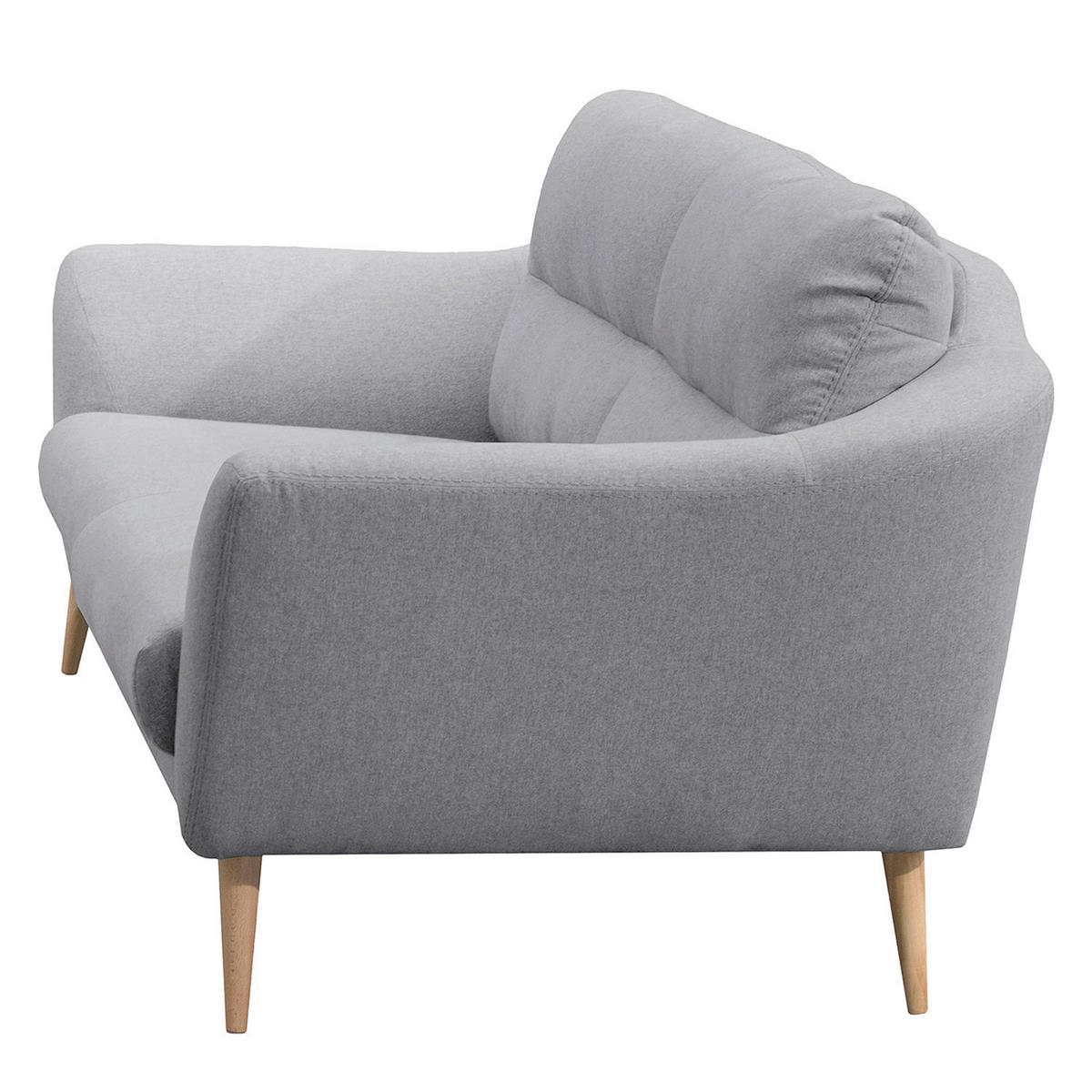 2,5-SITZER Webstoff Hellgrau  - Buchefarben/Hellgrau, Design, Holz/Textil (187/87/88cm) - Livetastic
