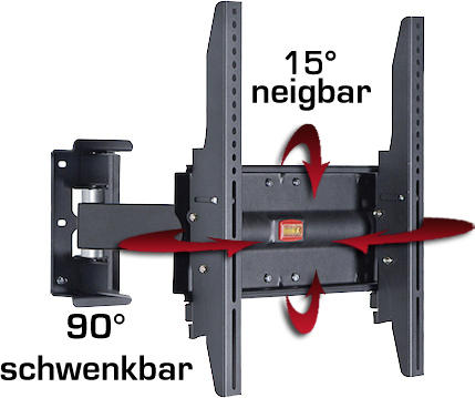 TV-WANDHALTER 70 Zoll  - Schwarz, KONVENTIONELL, Metall (40/40/32cm) - MID.YOU