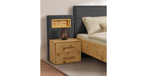 BETT 180/200 cm in Grau, Zirbelkieferfarben - Zirbelkieferfarben/Braun, Natur, Holz/Textil (180/200cm) - Valnatura