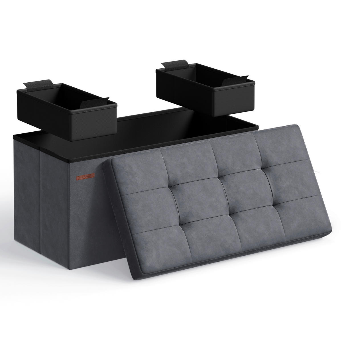 SITZBOX in Textil, Holzwerkstoff Grau  - Grau, Basics, Holzwerkstoff/Textil (76/38/38cm)