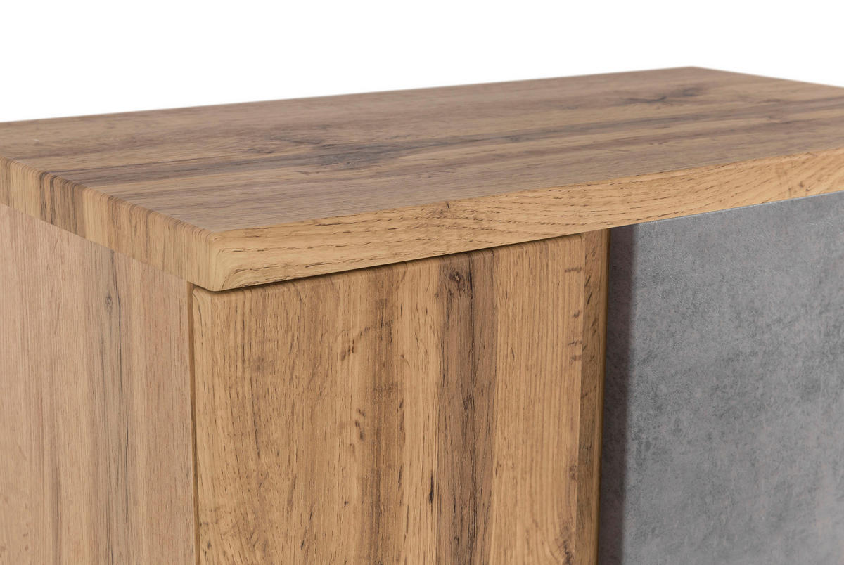 MIDISCHRANK 65/130/35 cm  - Eiche Wotan/Hellgrau, Modern, Holzwerkstoff (65/130/35cm) - Held