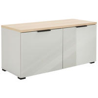GARDEROBENBANK  in 97/47/40 cm  - Kaschmir/Eichefarben, Design, Glas/Kunststoff (97/47/40cm) - Voleo