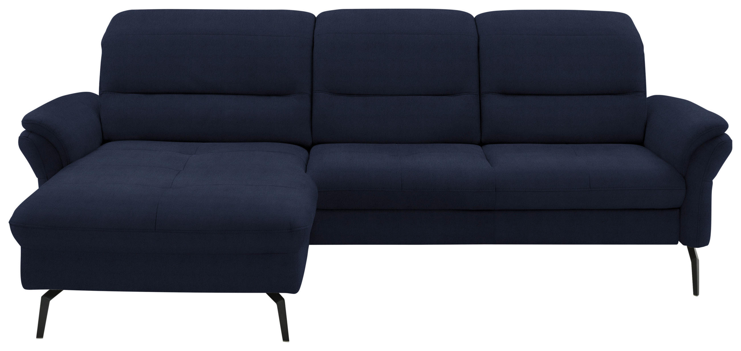 ECKSOFA in Flachgewebe Blau  - Blau/Schwarz, Konventionell, Textil/Metall (181/260cm) - Beldomo Speed