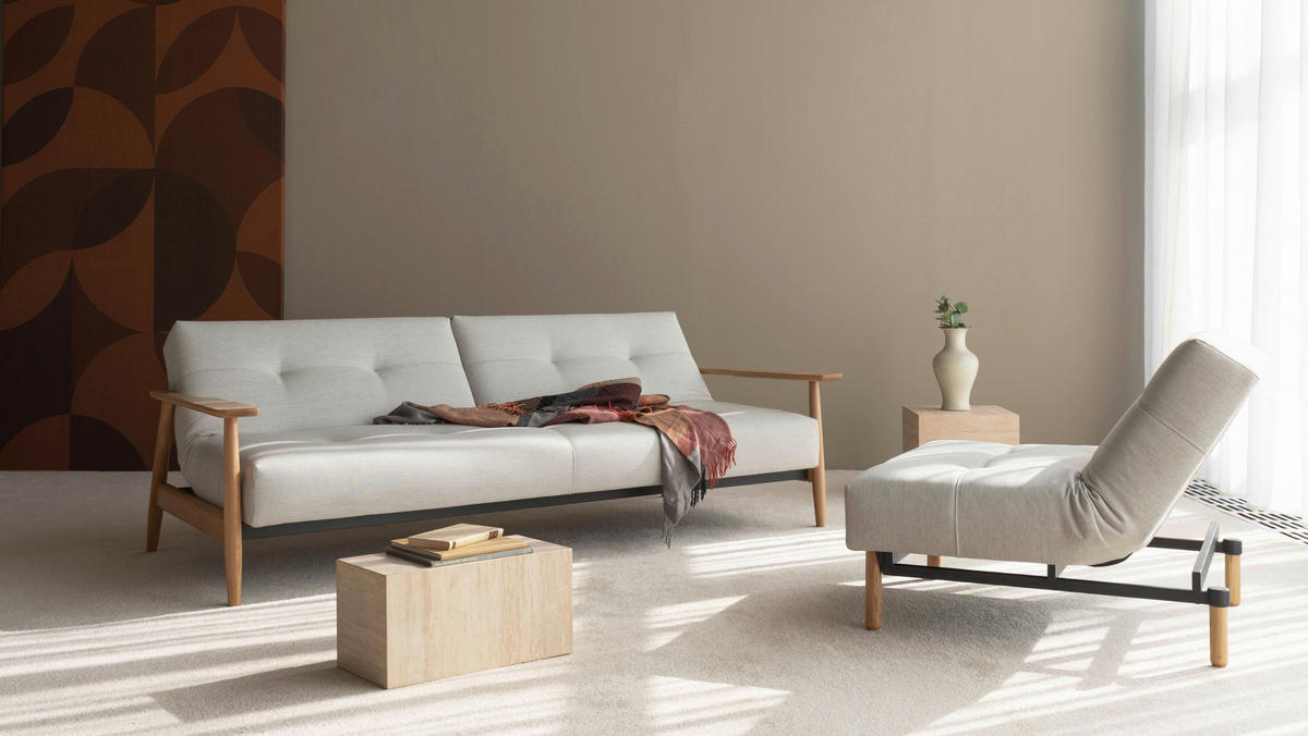 SESSEL in Flachgewebe Naturfarben  - Eichefarben/Naturfarben, Design, Holz/Textil (90/77/91cm) - Niels Andersson