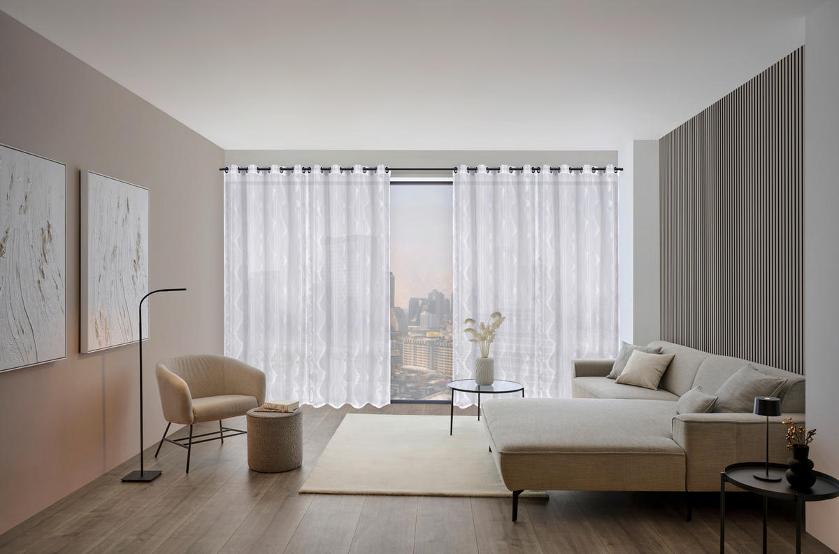 ÖSENSCHAL MELLOW transparent 140/245 cm   - Weiß, Design, Textil (140/245cm) - Dieter Knoll