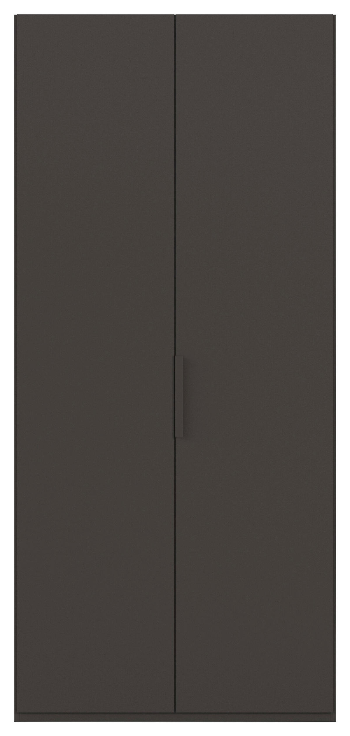 DREHTÜRENSCHRANK 101/223/61 cm,  in Graphitfarben, 2-türig  - Graphitfarben, Basics, Holzwerkstoff/Metall (101/223/61cm) - Novel