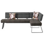 ECKBANK 225/169 cm  in Schwarz, Dunkelgrau  - Dunkelgrau/Schwarz, Design, Textil/Metall (225/169cm) - Dieter Knoll