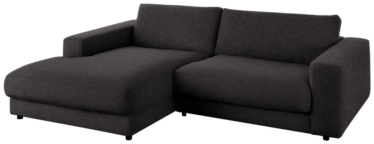 ECKSOFA in Flachgewebe Schwarz  - Schwarz, Design, Kunststoff/Textil (190/270cm) - Lomoco
