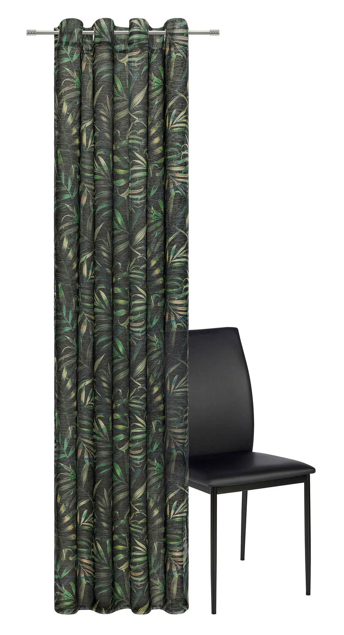 ÖSENSCHAL DJUNGEL halbtransparent 132/245 cm   - Schwarz/Grün, Design, Textil (132/245cm) - Esposa