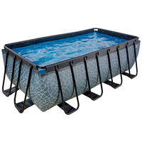 POOL Stone 400/200/122 cm  - Grau, KONVENTIONELL, Metall (400/200/122cm) - EXIT Toys