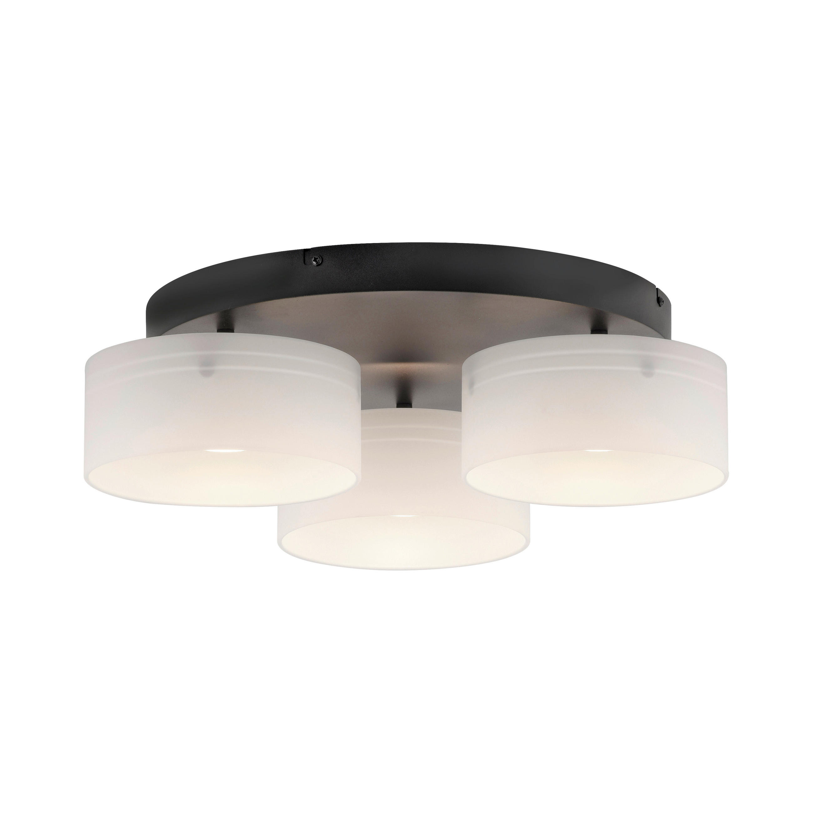 LED-DECKENLEUCHTE 57/57/20 cm   - Schwarz, Design, Glas/Kunststoff (57/57/20cm)