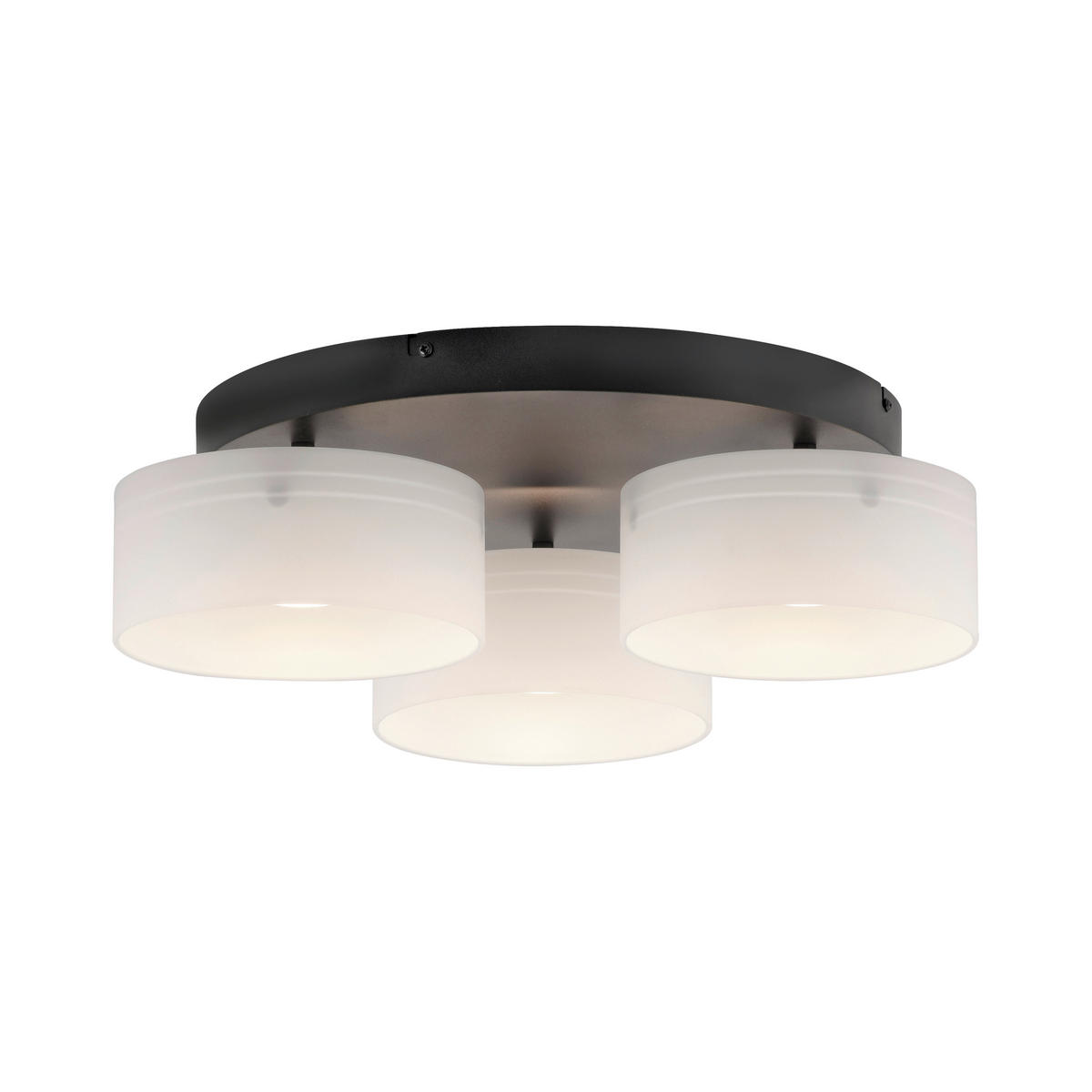 LED-DECKENLEUCHTE Marika 57/57/20 cm   - Schwarz, Design, Glas/Kunststoff (57/57/20cm) - Paul Neuhaus