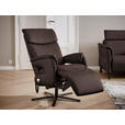RELAXSESSEL in Leder Dunkelbraun  - Dunkelbraun/Schwarz, Design, Leder/Metall (70/117/85cm) - Dieter Knoll