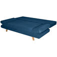 SCHLAFSOFA Cord Blau  - Blau/Buchefarben, KONVENTIONELL, Holz/Textil (200/75/85cm) - Carryhome