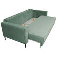 SCHLAFSOFA  mit Liegefunktion, Rücken echt, haustierfreundlicher Bezug Cord Olivgrün  - Schwarz/Olivgrün, KONVENTIONELL, Textil/Metall (222/93/98cm) - Carryhome