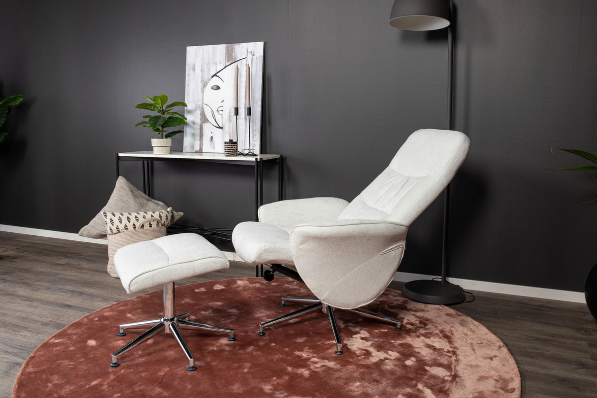 RELAXSESSELSET in Metall, Textil Hellgrau  - Hellgrau, Design, Textil/Metall (77/104,5/82cm) - Livetastic
