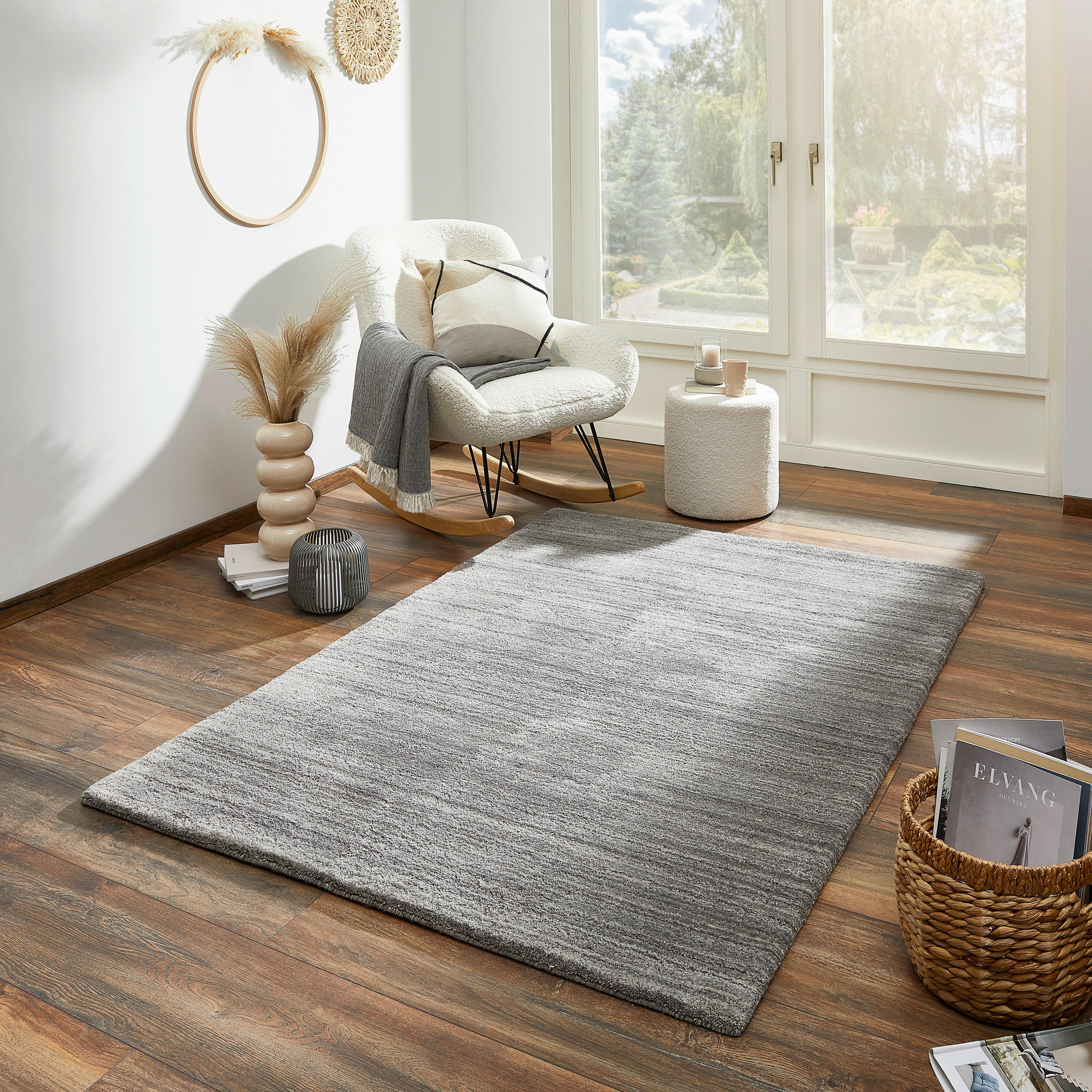 WOLLTEPPICH 160/230 cm Silberfarben  - Silberfarben, Basics, Naturmaterialien (160/230cm) - Cazaris
