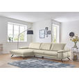 ECKSOFA  in Echtleder Naturfarben  193/328 cm  - Schwarz/Naturfarben, Design, Leder/Metall (193/328cm) - Dieter Knoll