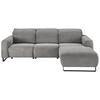 ECKSOFA in Cord Dunkelgrau  266/180 cm  - Dunkelgrau/Schwarz, KONVENTIONELL, Textil/Metall (266/180cm) - Hom`in