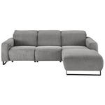 ECKSOFA in Cord Dunkelgrau  - Dunkelgrau/Schwarz, KONVENTIONELL, Textil/Metall (266/180cm) - Hom`in