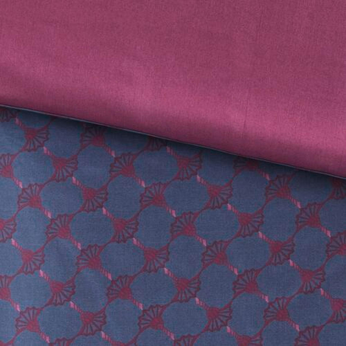 OBOJSTRANNÁ POSTEĽNÁ BIELIZEŇ, makosatén, baklažánová, bordová, tmavomodrá, 140/200 cm - baklažánová/bordová, Design, textil/prírodné materiály (140/200cm) - Joop!