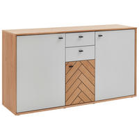 SIDEBOARD Weiss, Eiche Bianco  163,8/89,3/45 cm  - Weiss/Eiche Bianco, Design, Holz/Holzwerkstoff (163,8/89,3/45cm) - Novel